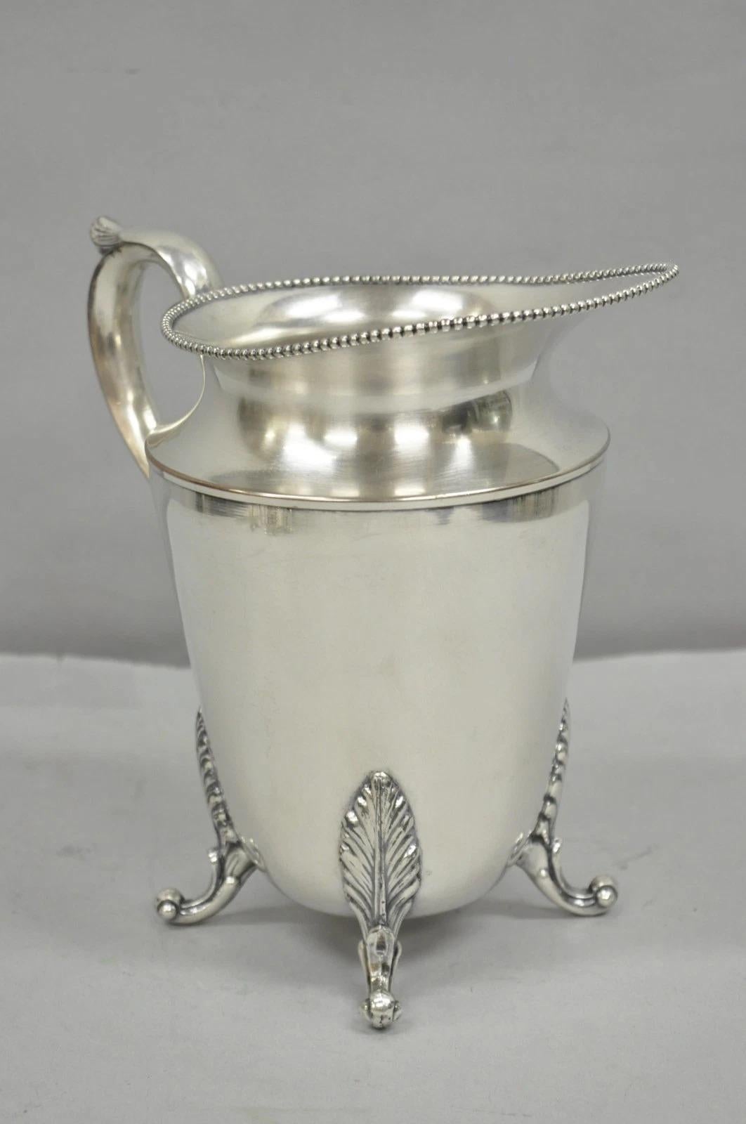 Vintage Victorian Silver Plated Bulbous Footed Water Pitcher w/ Handle by HS (Viktorianisch) im Angebot