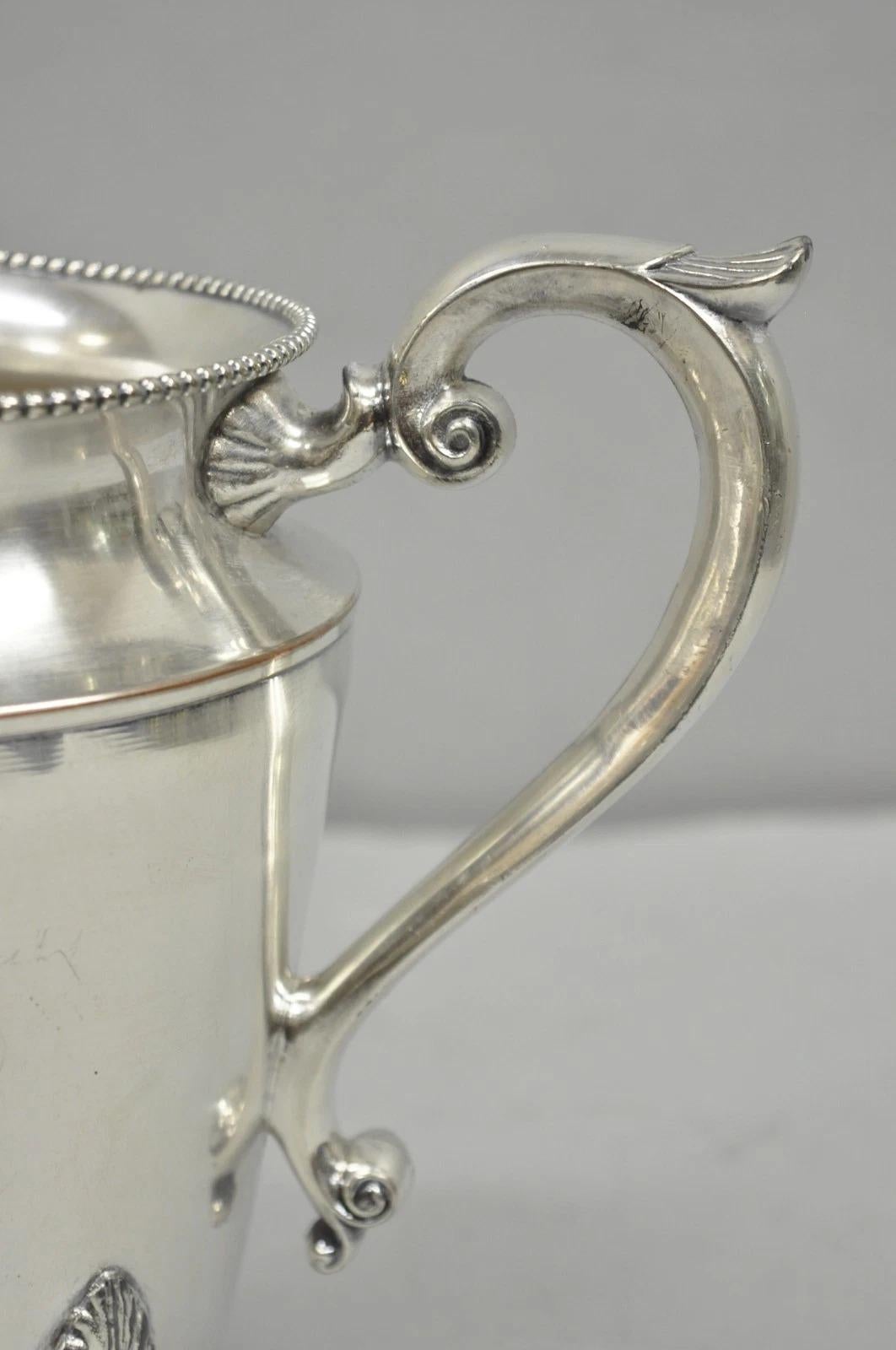 Vintage Victorian Silver Plated Bulbous Footed Water Pitcher w/ Handle by HS im Zustand „Gut“ im Angebot in Philadelphia, PA