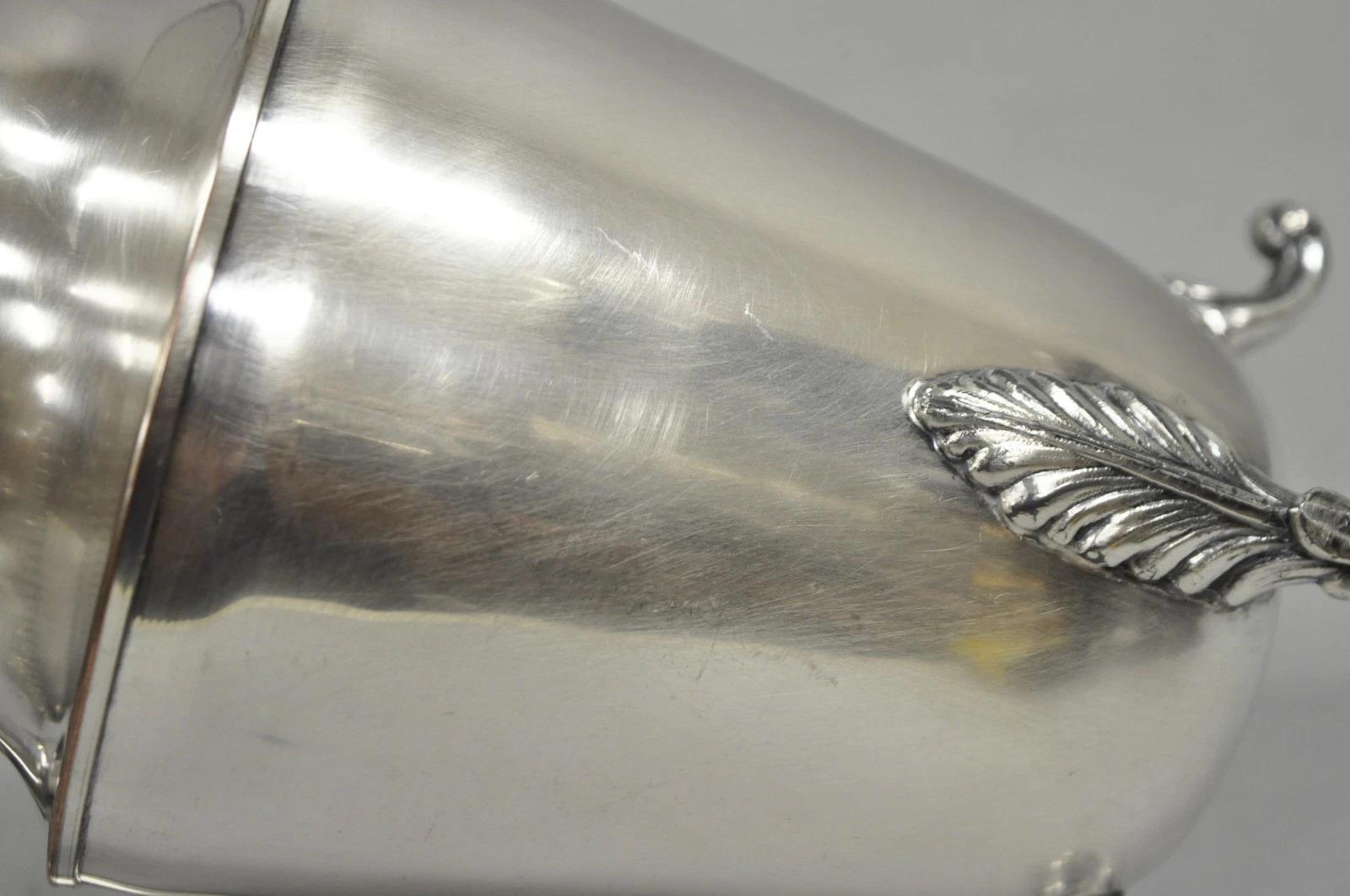 Vintage Victorian Silver Plated Bulbous Footed Water Pitcher w/ Handle by HS im Angebot 1