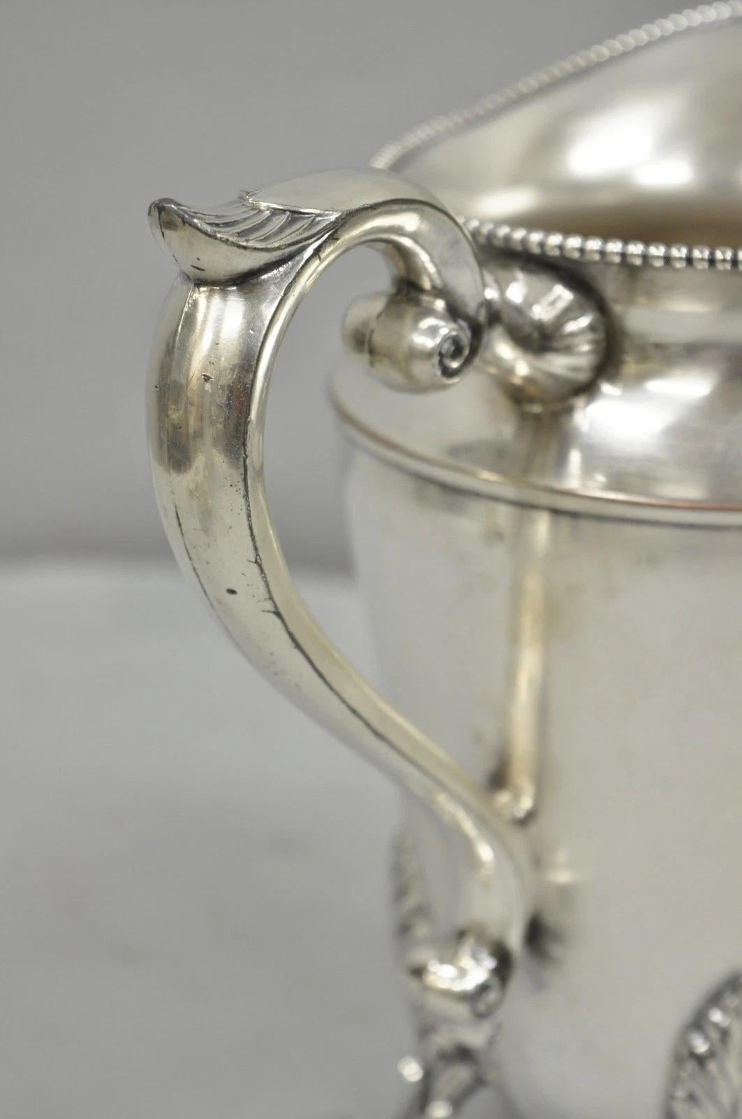 Vintage Victorian Silver Plated Bulbous Footed Water Pitcher w/ Handle by HS im Angebot 2