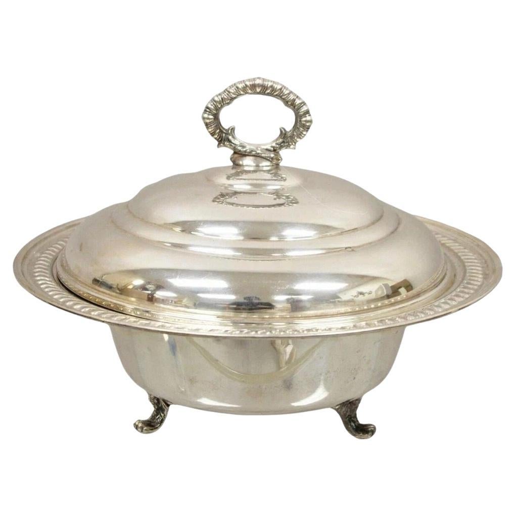 Vintage Victorian Silver Plated Covered Vegetable Serving Dish Platter Bowl