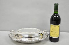 Vintage Victorian Silver Plated Covered Vegetable Serving Dish with Glass Liner