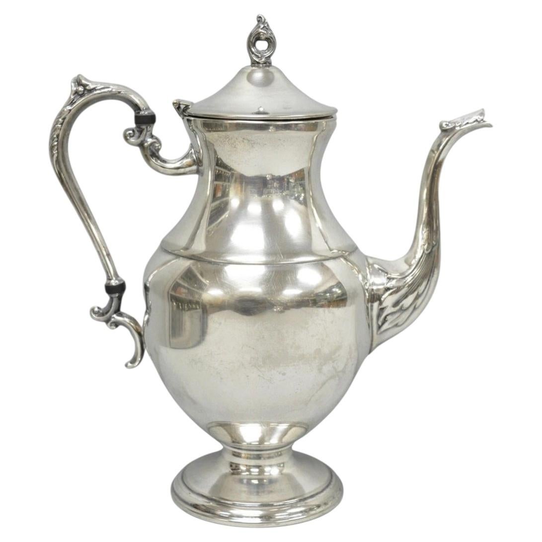 Vintage Victorian Silver Plated Footed Coffee Pot Tea Kettle