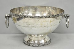 Vintage Victorian Silver Plated Footed Twin Handle Punch Bowl Set w/ 12 Cups