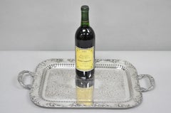 Vintage Victorien Argenté Grapevine Bar Serving Platter Tray by Excelsior