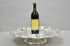 Vintage Victorian Silver Plated Lazy Susan Revolving Serving Platter Party Tray
