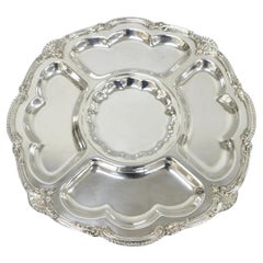 Vintage Victorian Silver Plated Lazy Susan Revolving Serving Platter Party Tray