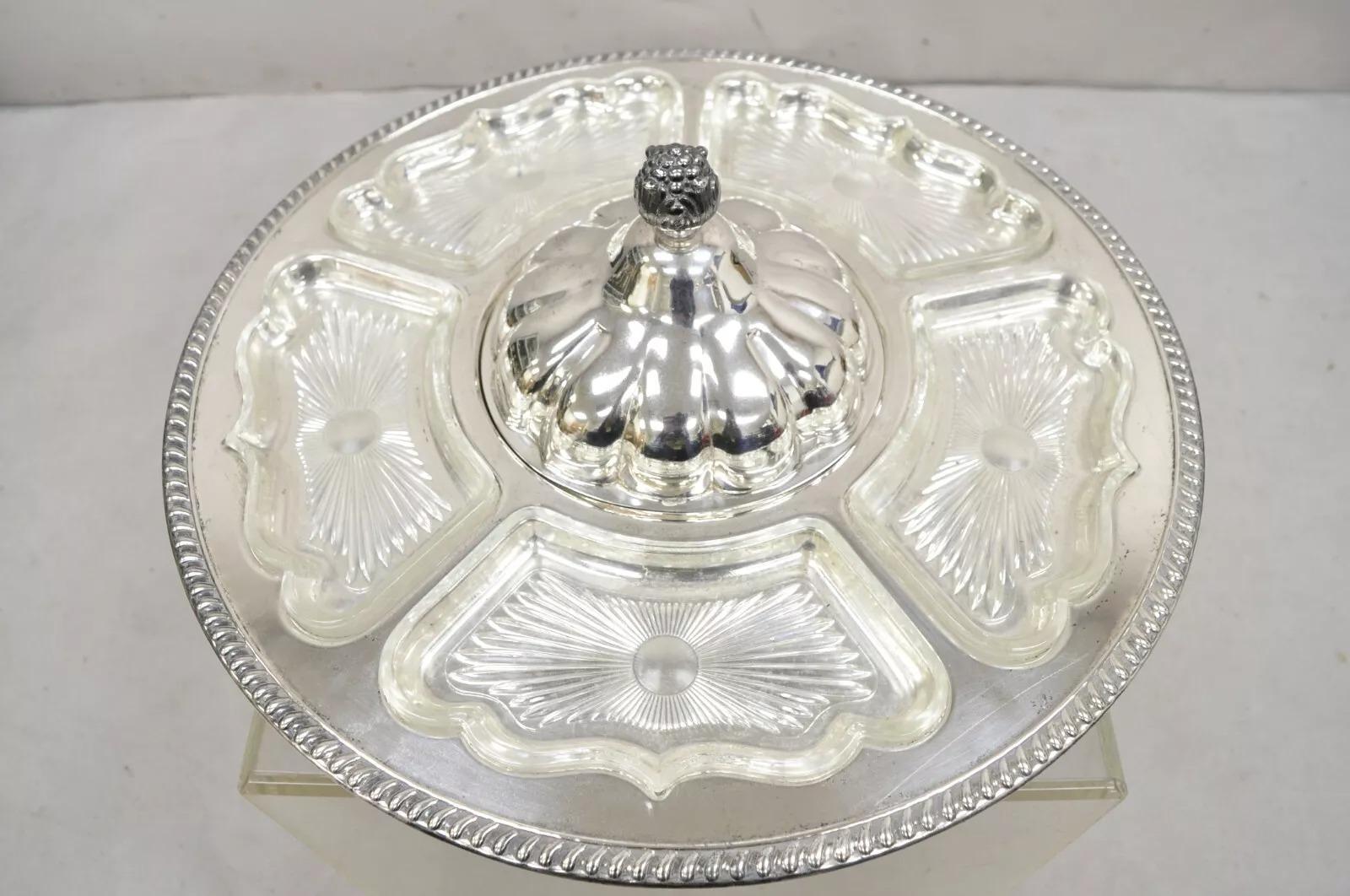 Viktorianisches versilbertes Lazy Susan Revolving Servierplatten-Tablett, Vintage (Unbekannt) im Angebot