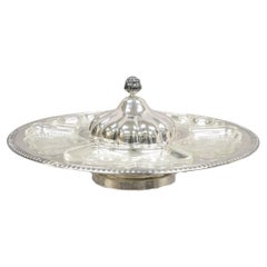 Bandeja giratoria Lazy Susan de época victoriana bañada en plata