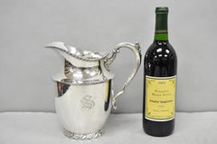 Vintage Victorian Silver Plated Melford Lemonade Water Pitcher with "S" Monogram