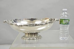 Vintage Victorian Silver Plated Oval Pedestal Centerpiece Fruit Bowl By Lunt