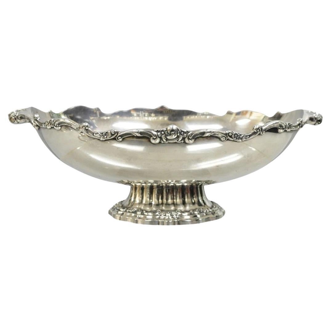 Vintage viktorianischen versilbert Oval Sockel Centerpiece Obstschale von Lunt