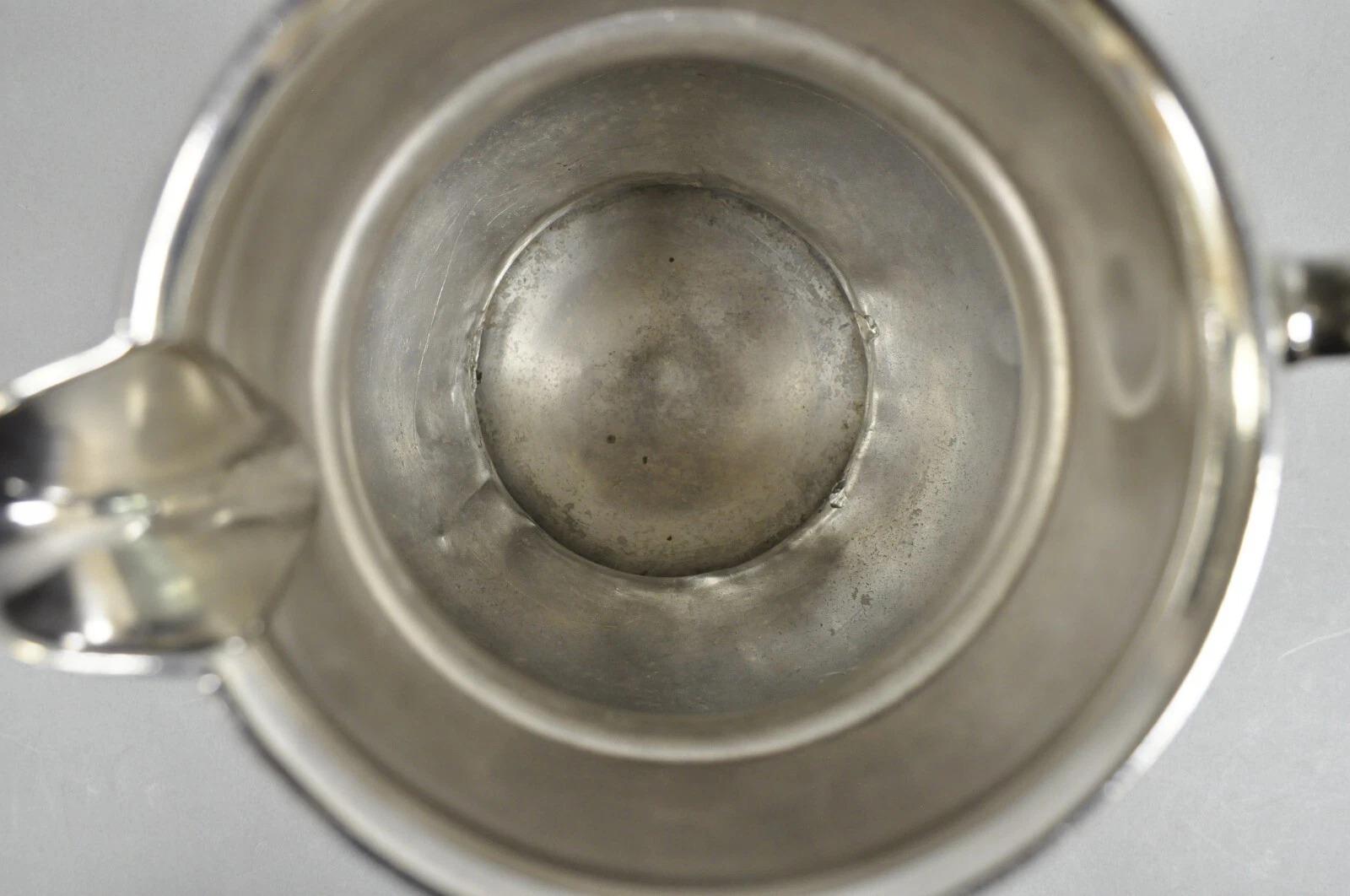 Vintage Victorian Silver Plated Pewter Bulbous Lemondade Water Pitcher (Pichet à eau) en vente 1