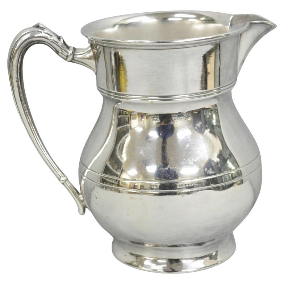 Vintage Victorian Silver Plated Pewter Bulbous Lemondade Water Pitcher