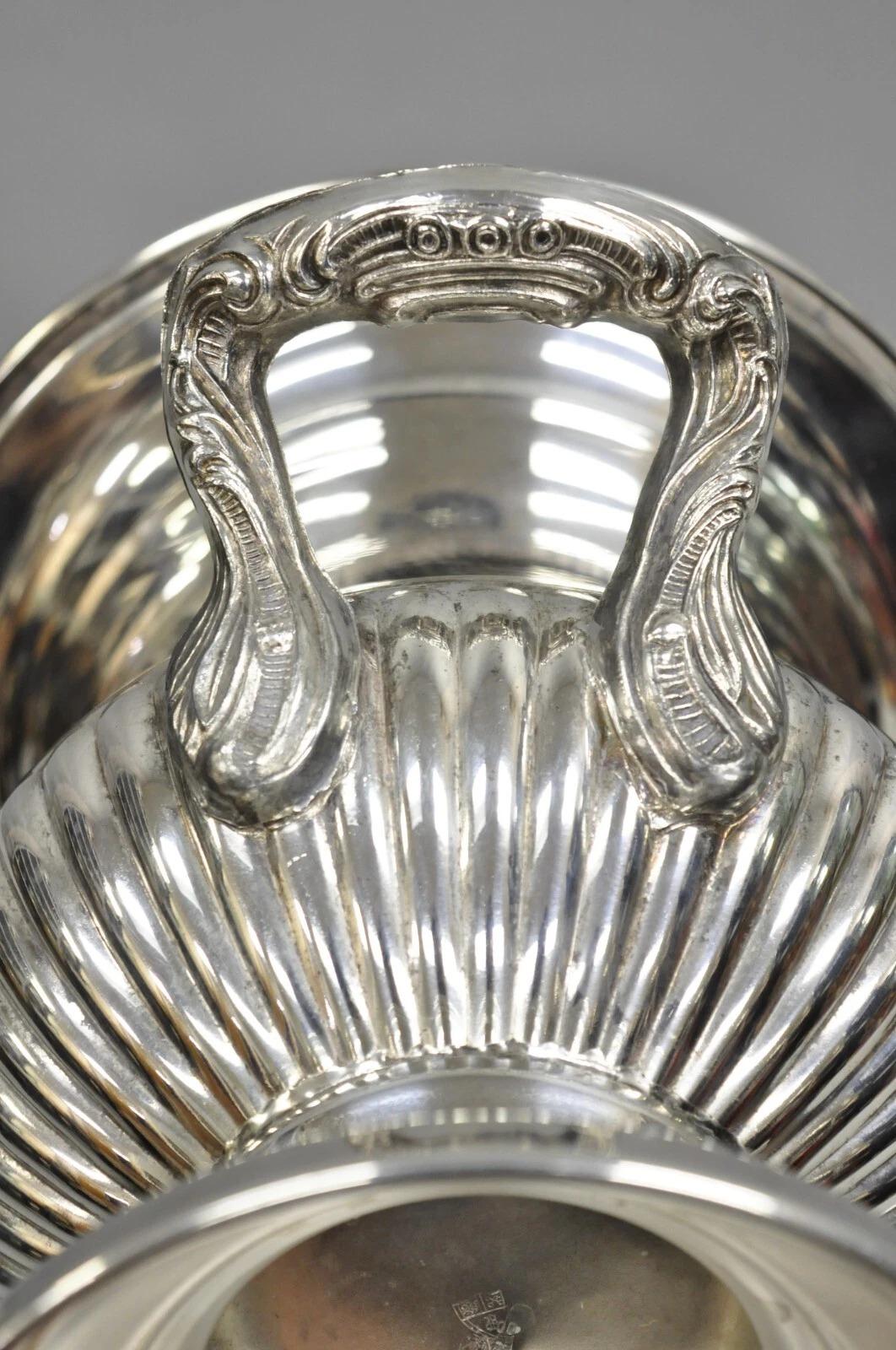 Vintage Victorian Silver Plated Trophy Cup Champagne Wine Chiller Ice Bucket For Sale 5