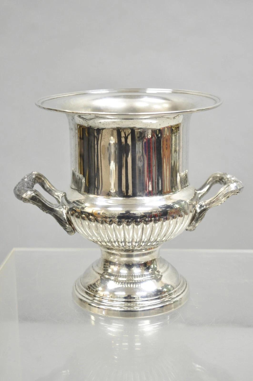 Vintage Victorian Silver Plated Trophy Cup Champagne Wine Chiller Ice Bucket For Sale 7