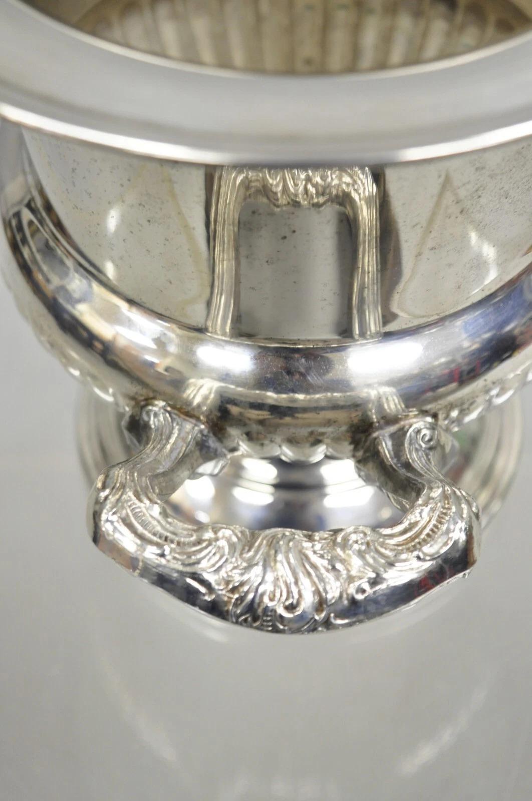 Vintage Victorian Silver Plated Trophy Cup Champagne Wine Chiller Ice Bucket For Sale 1