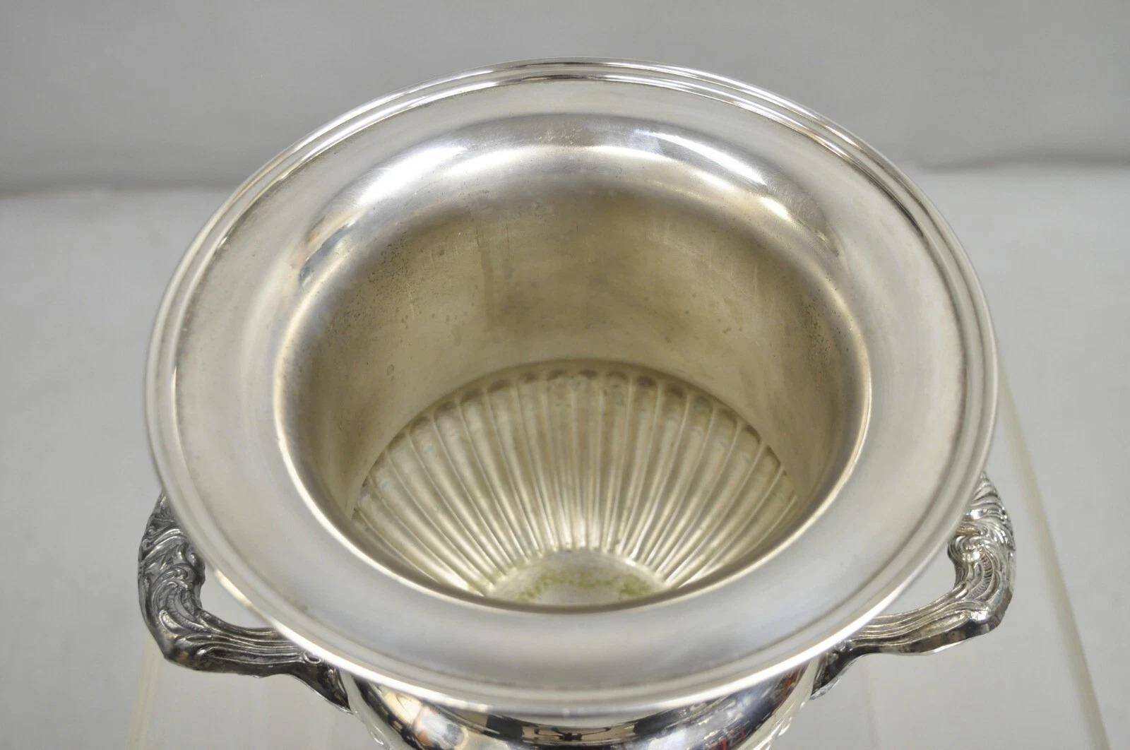 Vintage Victorian Silver Plated Trophy Cup Champagne Wine Chiller Ice Bucket For Sale 2