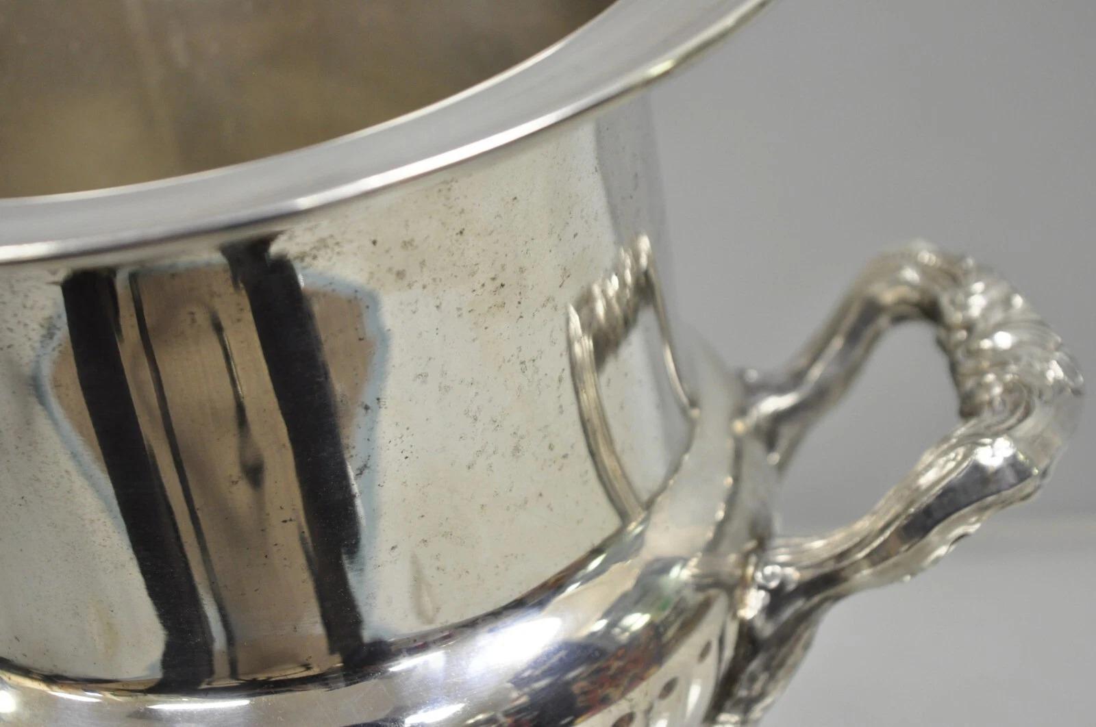 Vintage Victorian Silver Plated Trophy Cup Champagne Wine Chiller Ice Bucket For Sale 4