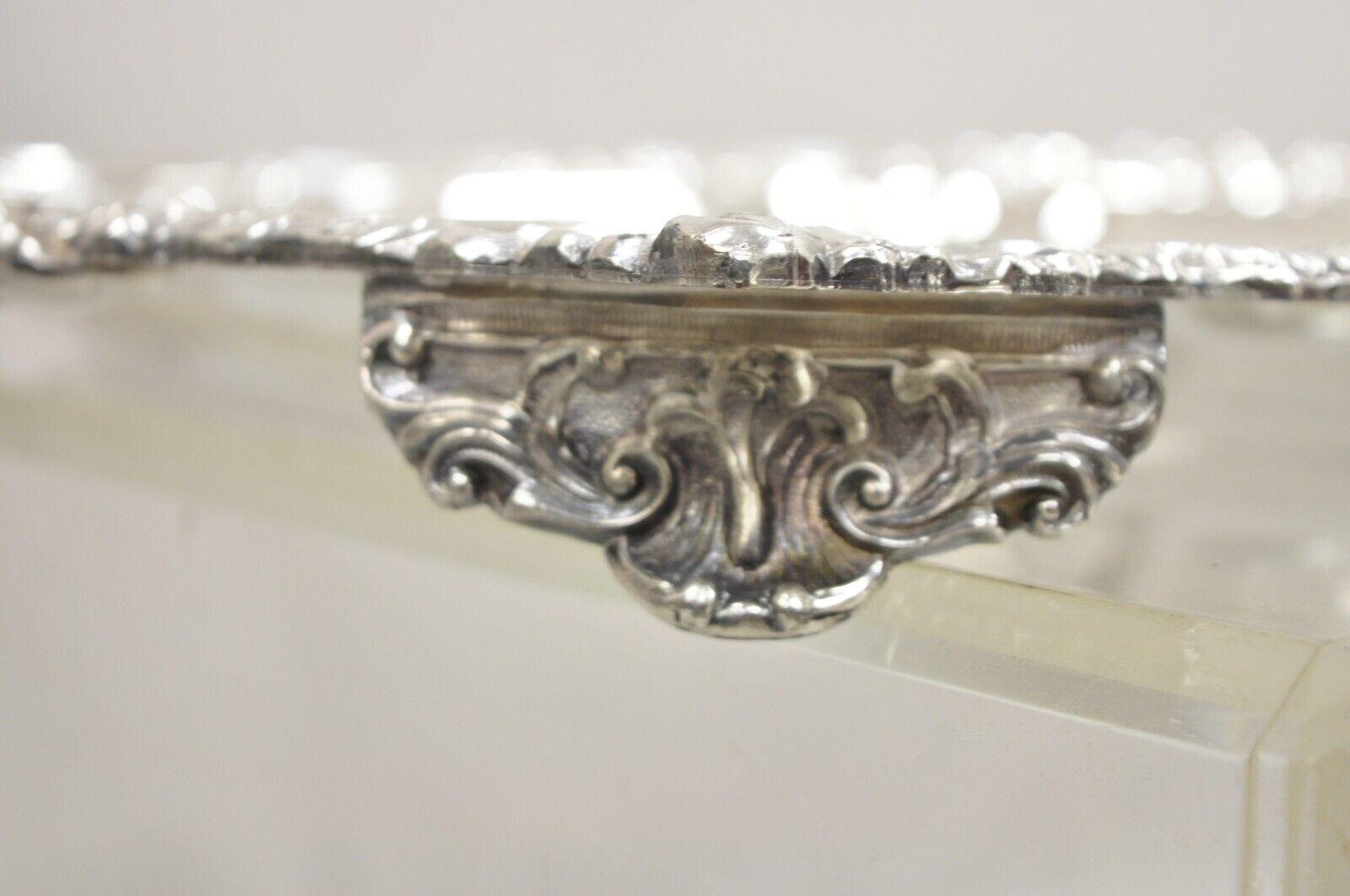 Vintage Victorian Silver Plated Twin Handle Meat Cutlery Serving Platter Tray For Sale 2