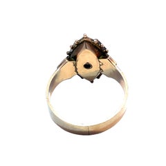 Vintage Victorian Solid Rose Gold Turquoise & Pearl Ring