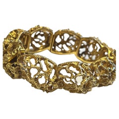 Vintage Victorian Style 14k Yellow Gold Bangle Bracelet