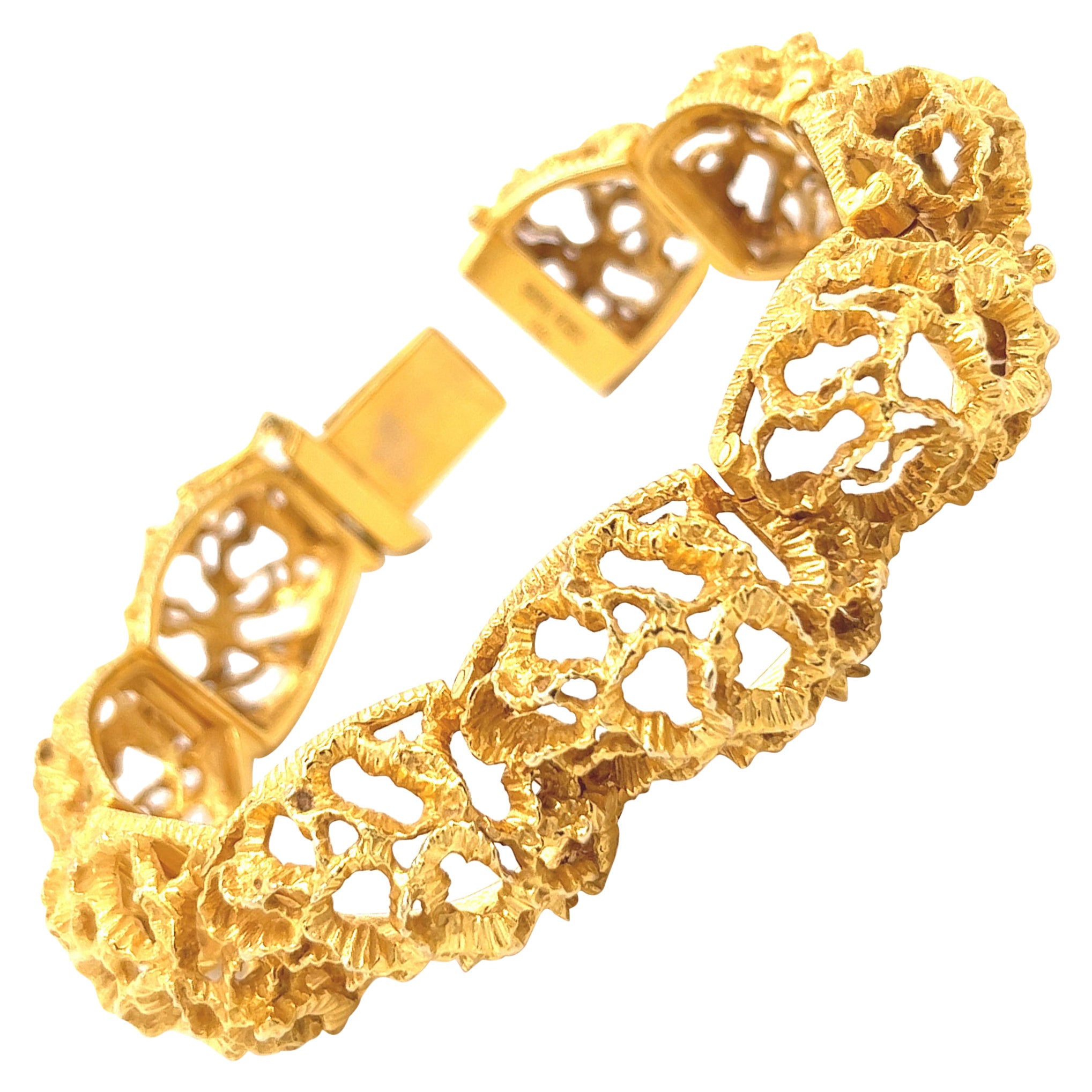 Pulsera brazalete de oro amarillo 14k estilo victoriano vintage