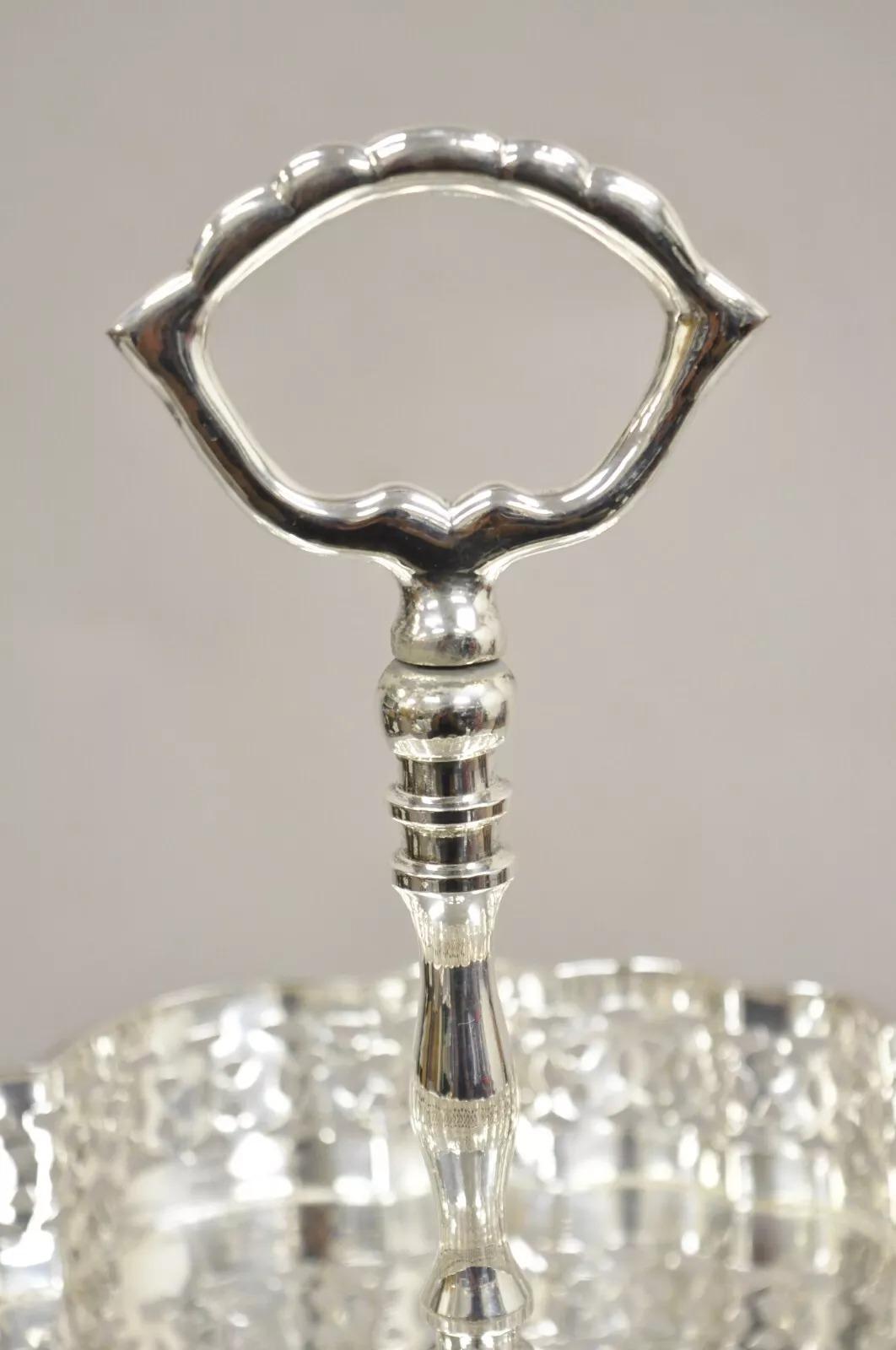 20th Century Vintage Victorian Style 3 Tier Silver Plated Pastry Display Cake Stand