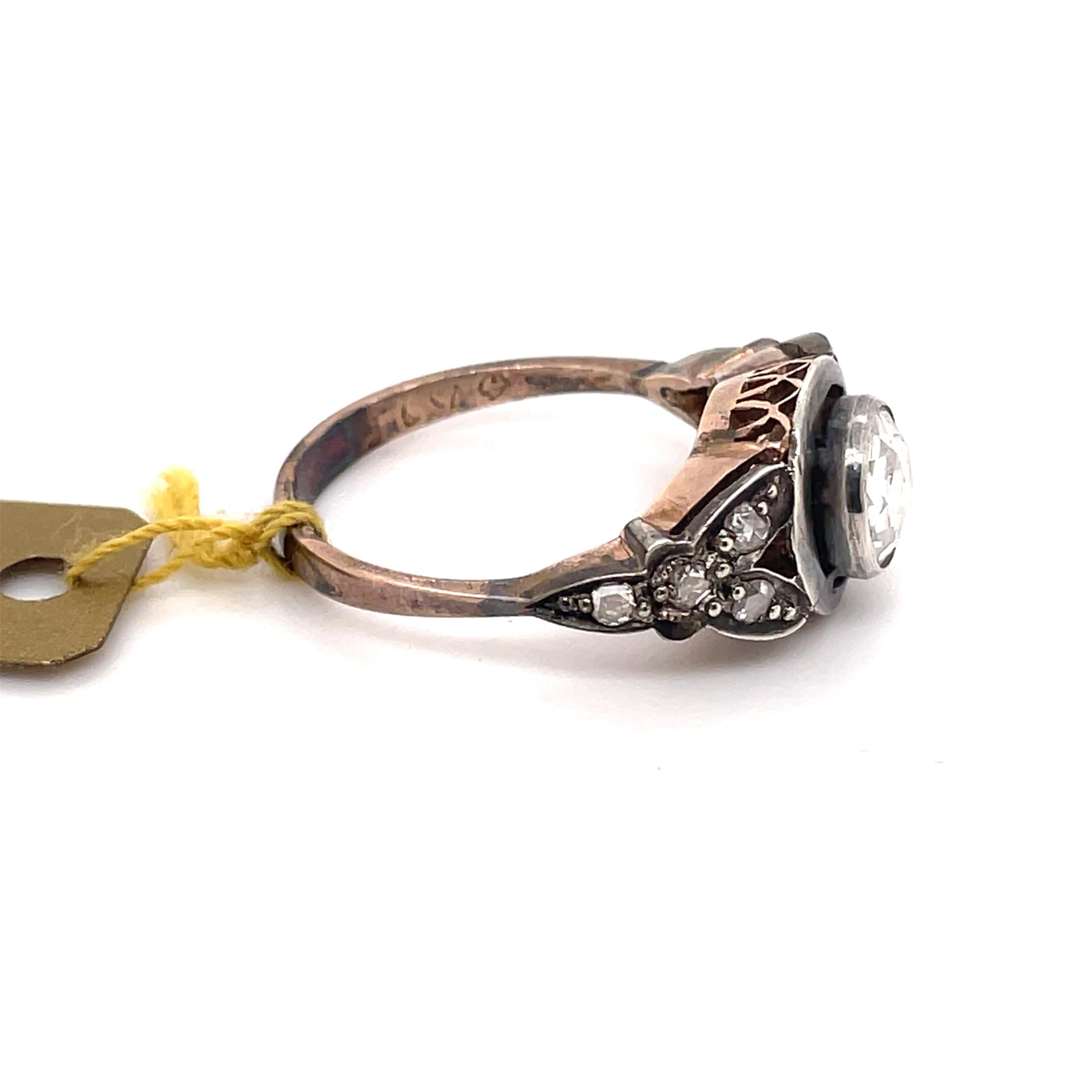Women's Vintage Victorian Style Apx 1ct Carat Rose Cut Diamond Ring