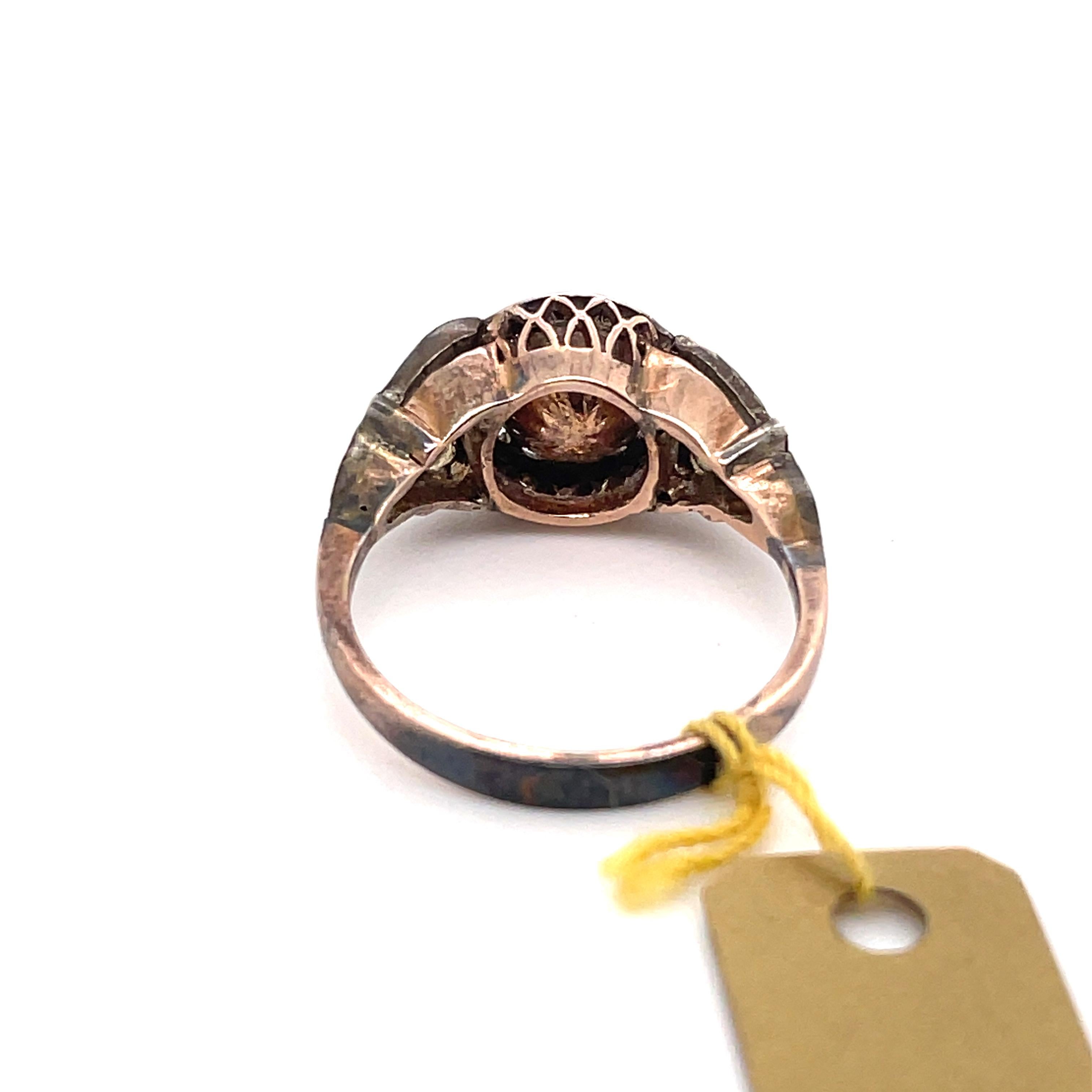 Vintage Victorian Style Apx 1ct Carat Rose Cut Diamond Ring 1