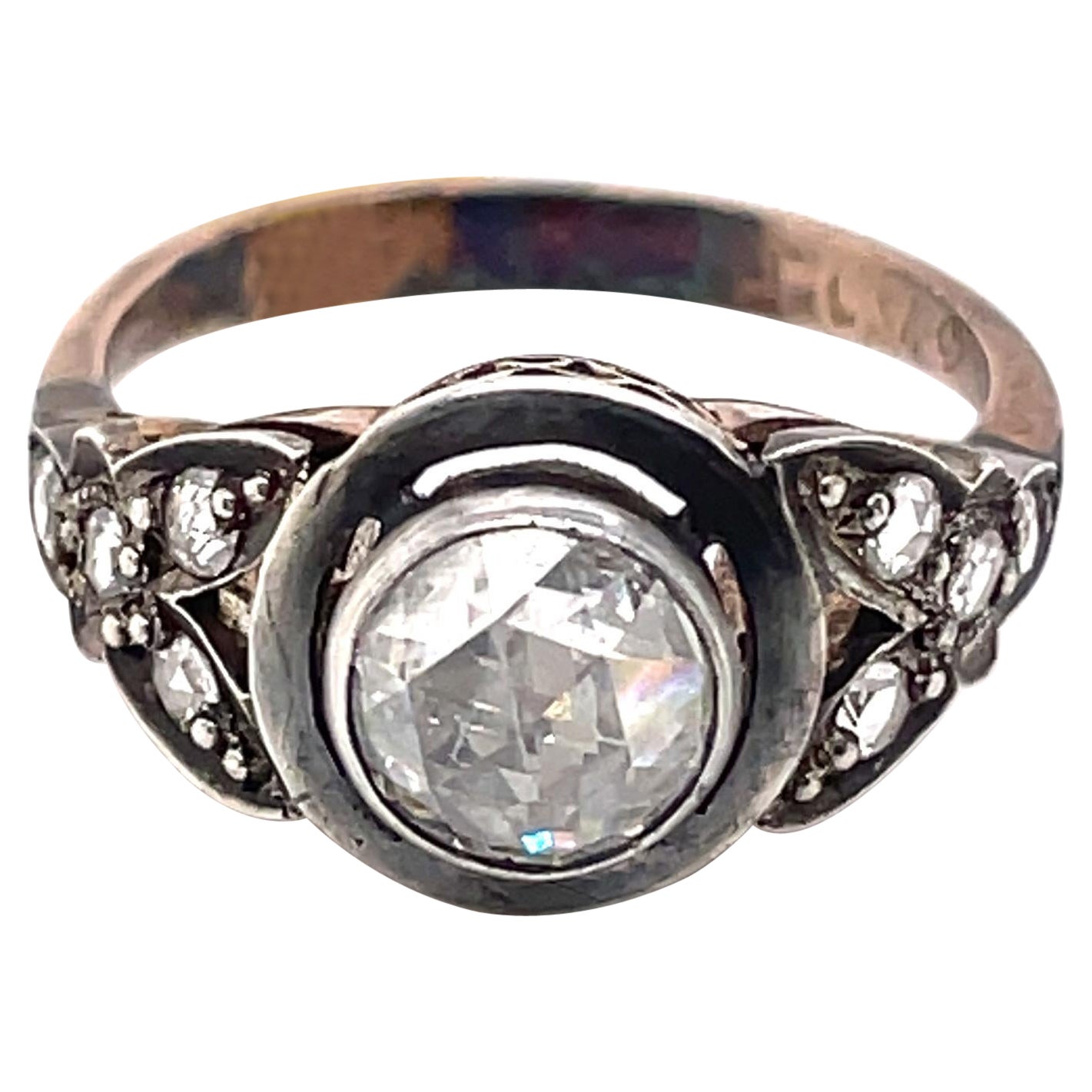 Vintage Victorian Style Apx 1ct Karat Rose Cut Diamantring