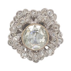 Vintage Victorian Style Apx 2.75 Carat Rose Cut Diamond Ring with Halo