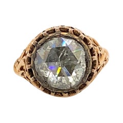 Vintage Victorian Style Apx 3.50 Carat Rose Cut Diamond Ring