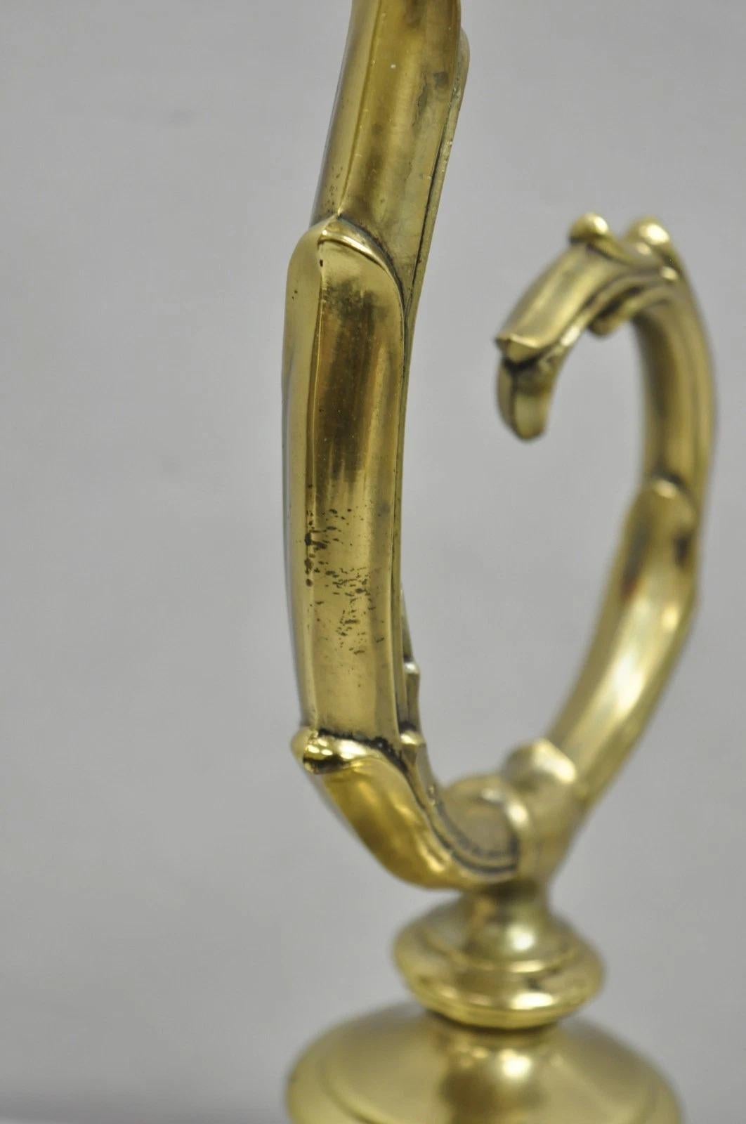 Vintage Victorian Style Brass Acanthus Scrolling Bankers Desk Table Lamp For Sale 7