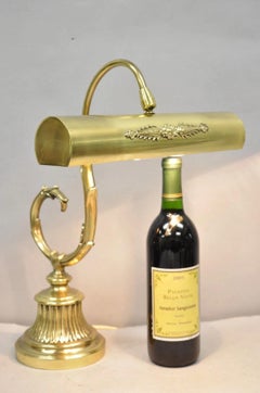 Vintage Victorian Style Brass Acanthus Scrolling Bankers Desk Table Lamp