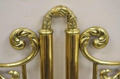 Vintage Victorian Style Brass Scrolling "Shaking Hands" King Size Bed Headboard