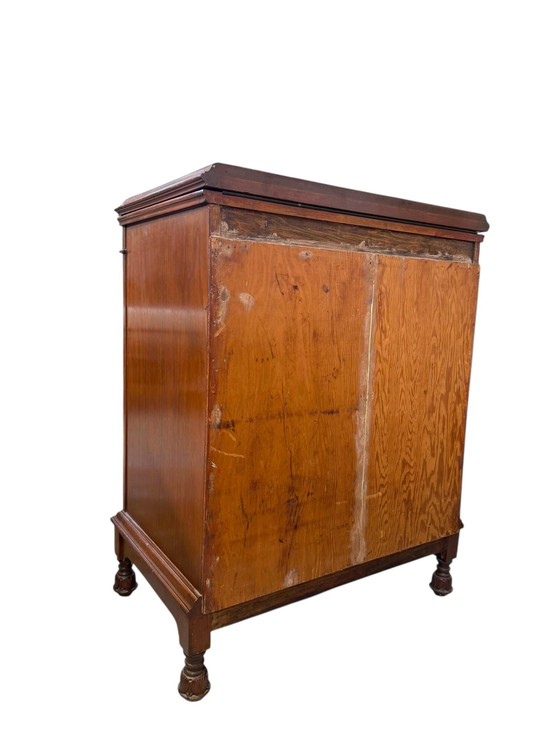 Armario Vintage de Estilo Victoriano con Chapa de Madera Burl e Incrustaciones Geométricas en venta 3