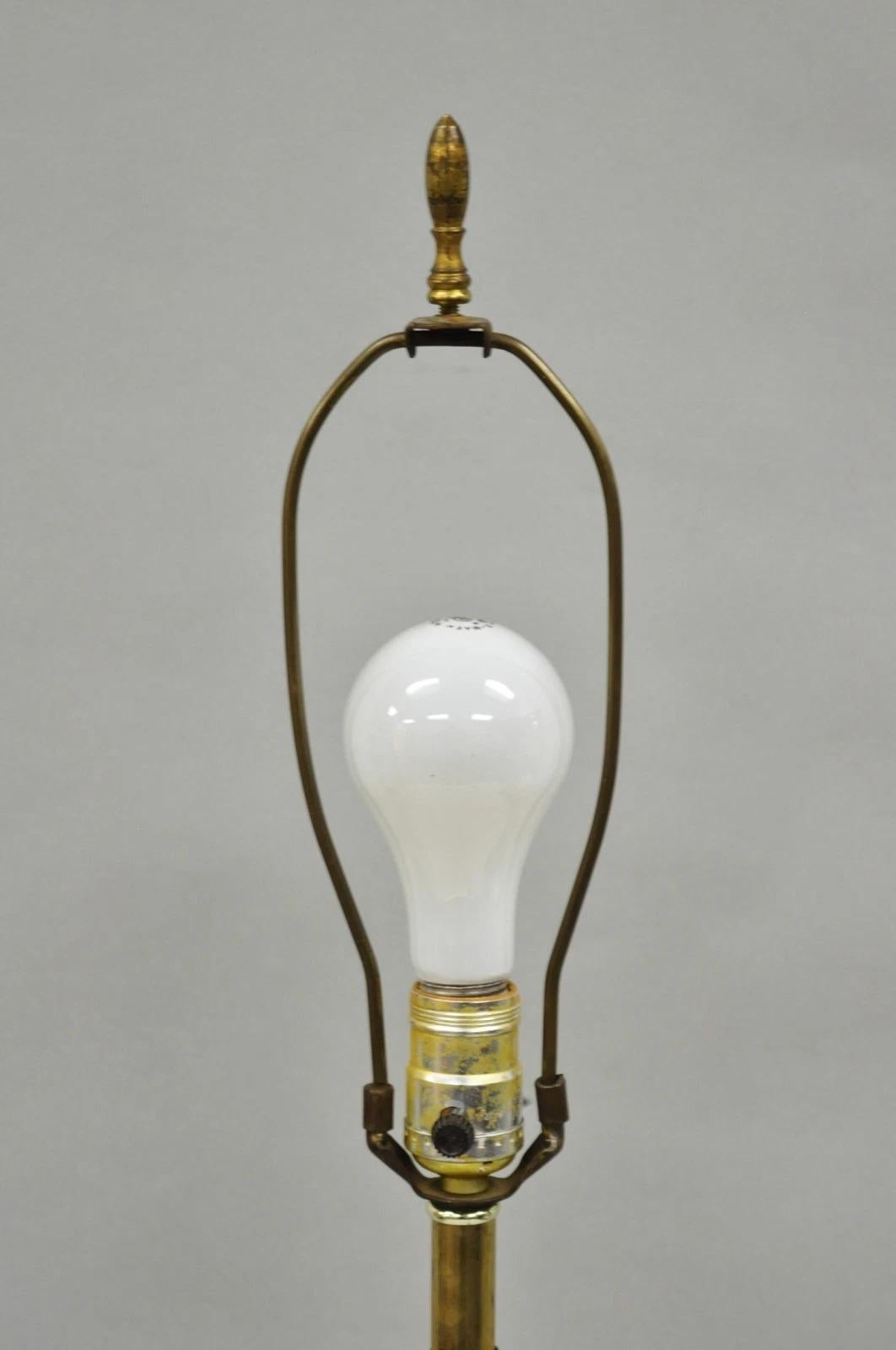 20th Century Vintage Victorian Style Etched Crystal Glass Ginger Jar Brass Table Lamp For Sale