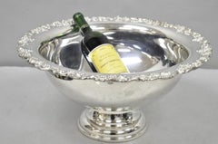 Vintage Victorian Style Grapevine Large Silver Plated Pedestal Punch Bowl