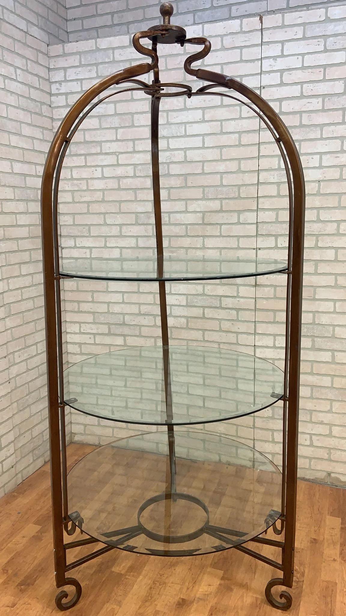Vintage Victorian Style Iron and Glass Shelf Boutique/Closet Display Stand For Sale 1