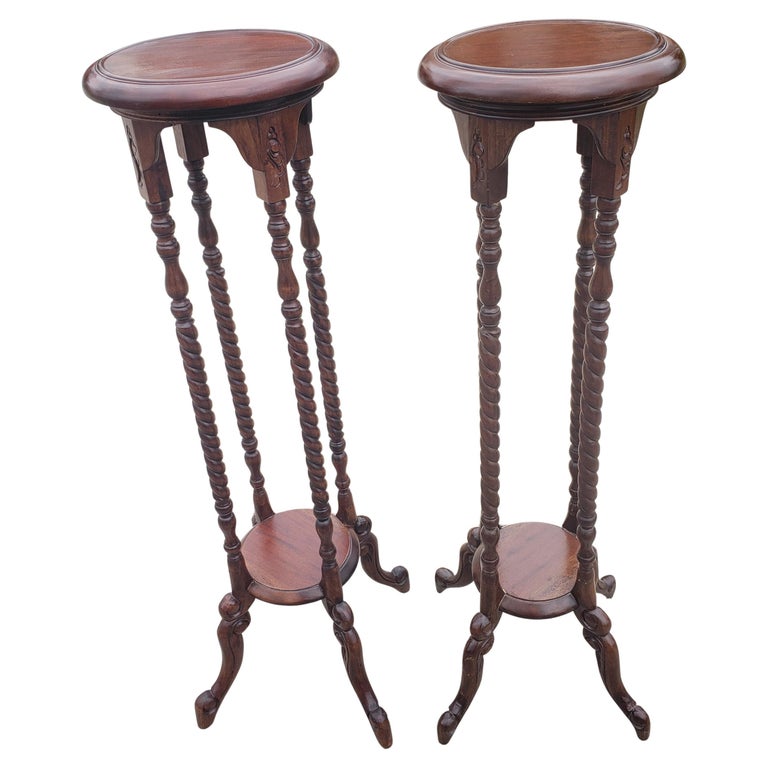 Vintage Victorian Style Mahogany Barley Twist Legs Plant Stands, a Pair For  Sale at 1stDibs | vintage plant stand, antique plant stand, victorian plant  stand