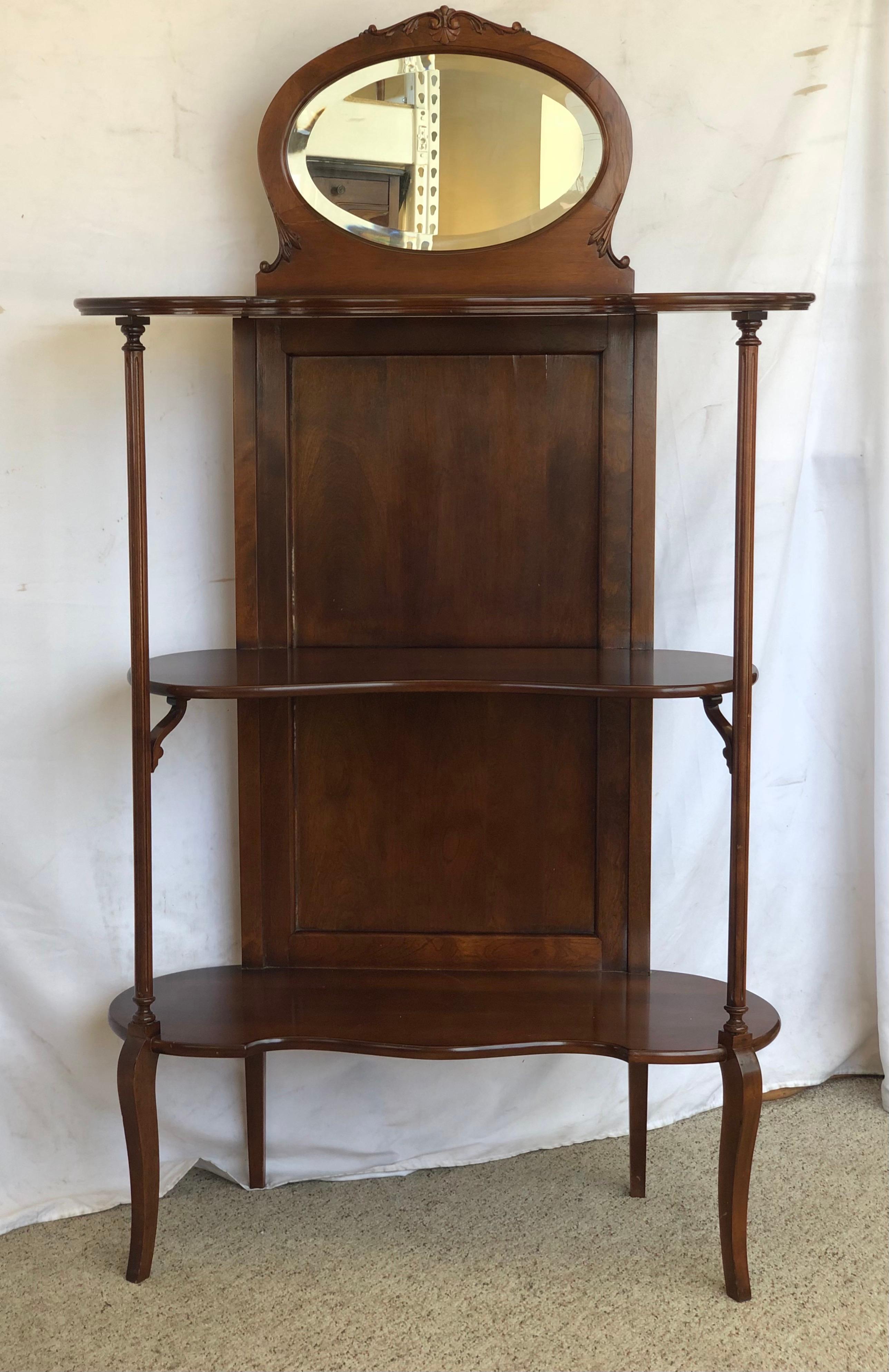 Late Victorian Vintage Victorian Style Mahogany Bookcase or Entryway Storage Stand For Sale