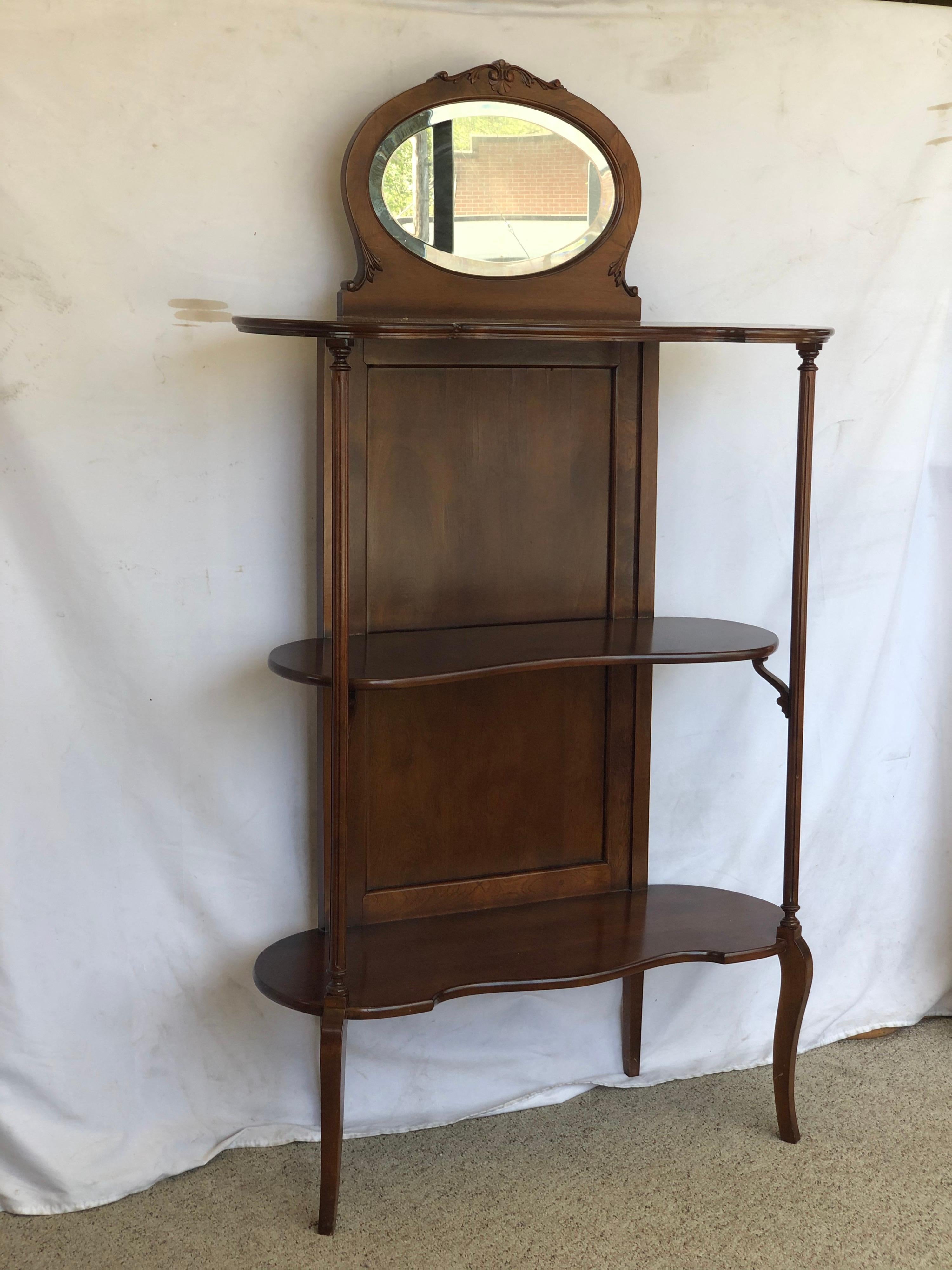 Mid-20th Century Vintage Victorian Style Mahogany Bookcase or Entryway Storage Stand For Sale