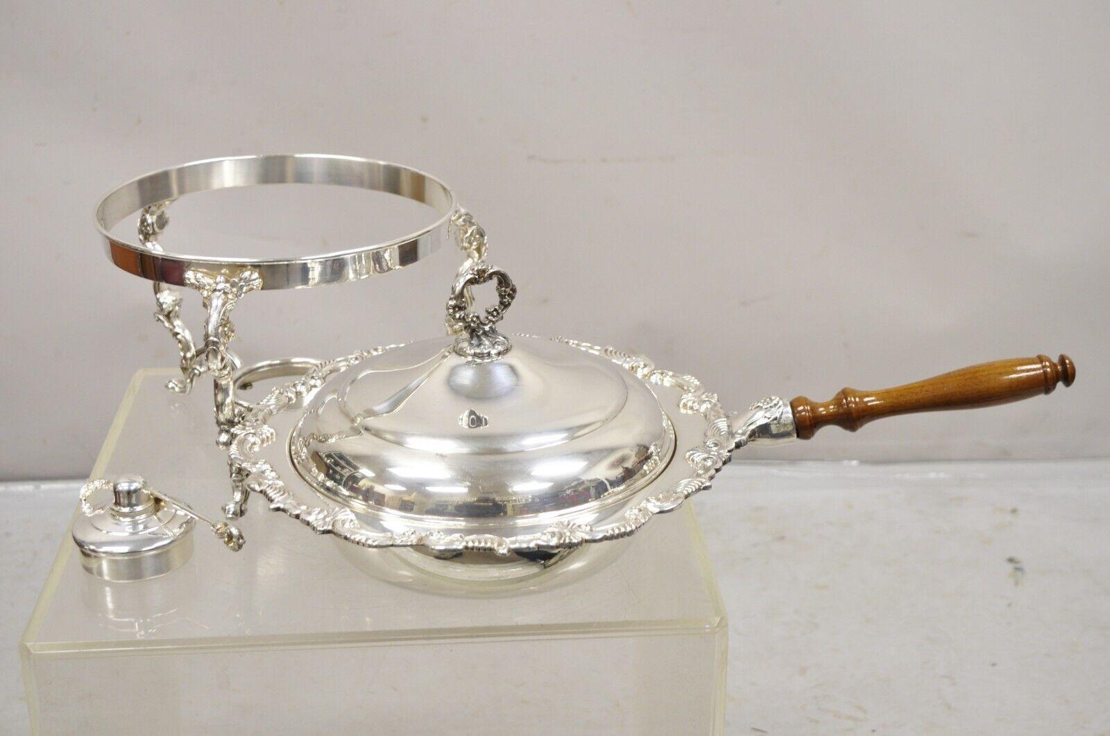 Scaldavivande d'epoca in stile vittoriano placcato in argento con scaldavivande con bruciatore in vendita 4