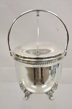 Vintage Victorian Style Reticulated Handle Silver Plated Ice Bucket by Bristol