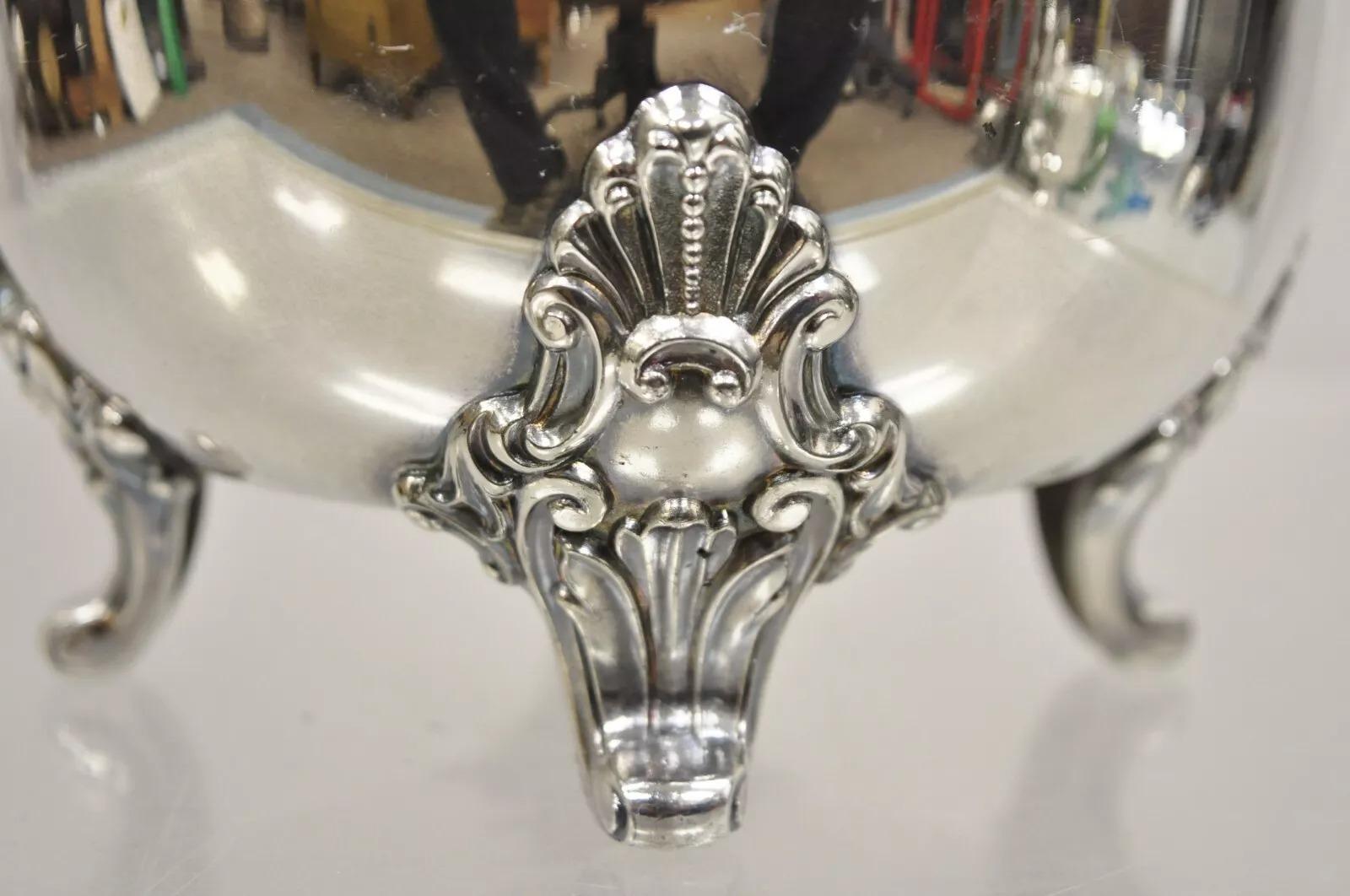 Vintage Victorian Style Reticulated Handle Silver Plated Ice Bucket by Bristol In Good Condition For Sale In Philadelphia, PA