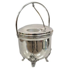 Vintage Victorian Style Reticulated Handle Silver Plated Ice Bucket by Bristol