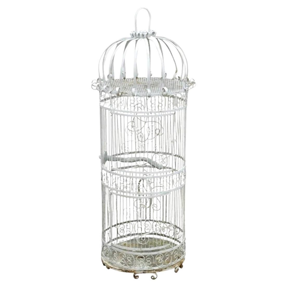 Vintage Victorian Style Scrolling Wrought Iron Metal 58" Birdcage Garden Decor