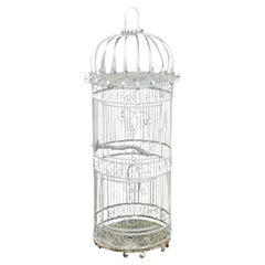 Vintage Victorian Style Scrolling Wrought Iron Metal 58" Birdcage Garden Decor