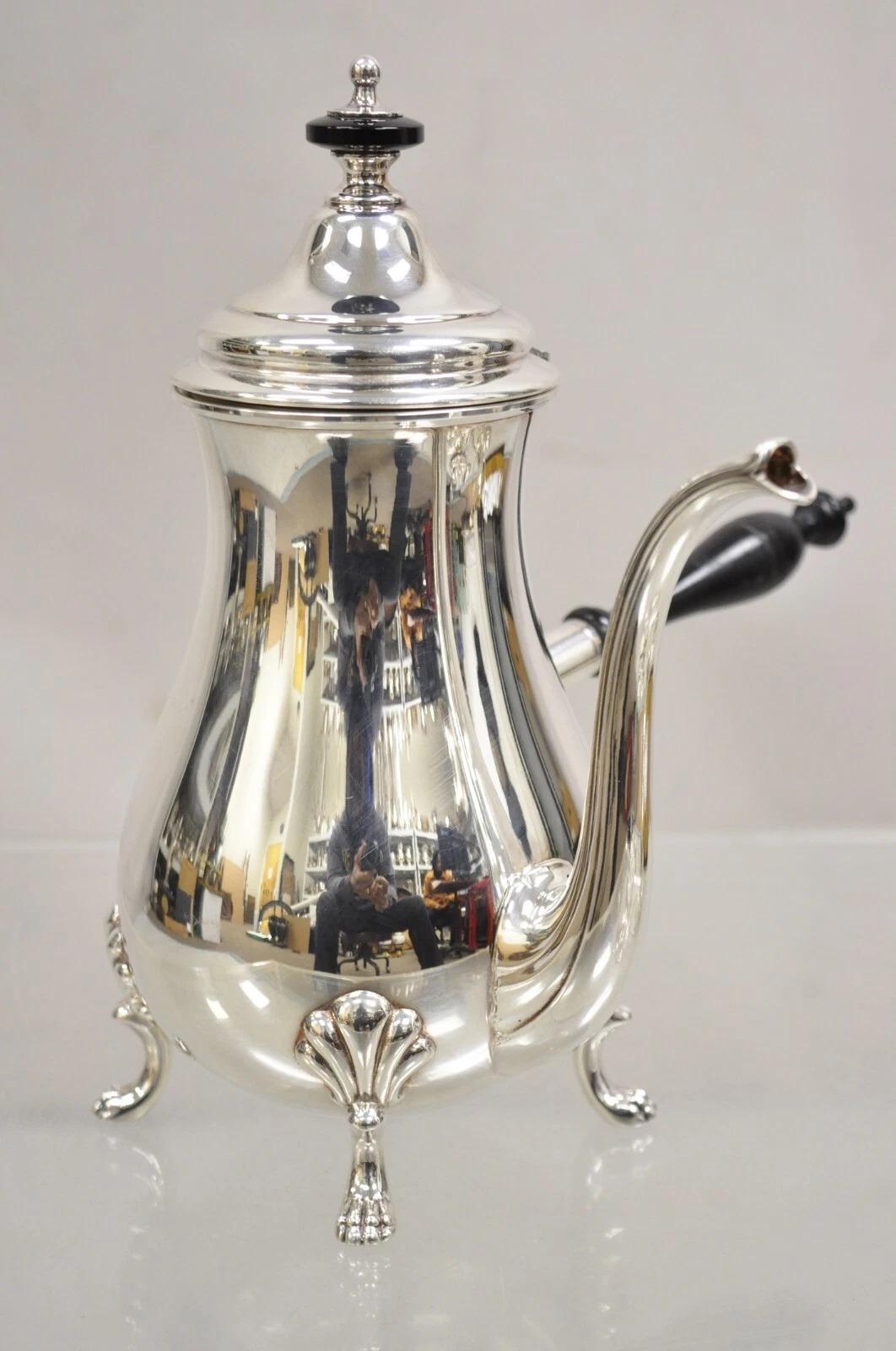 Victorien Cuillère à café vintage de style victorien en métal argenté avec poignée par Crescent en vente